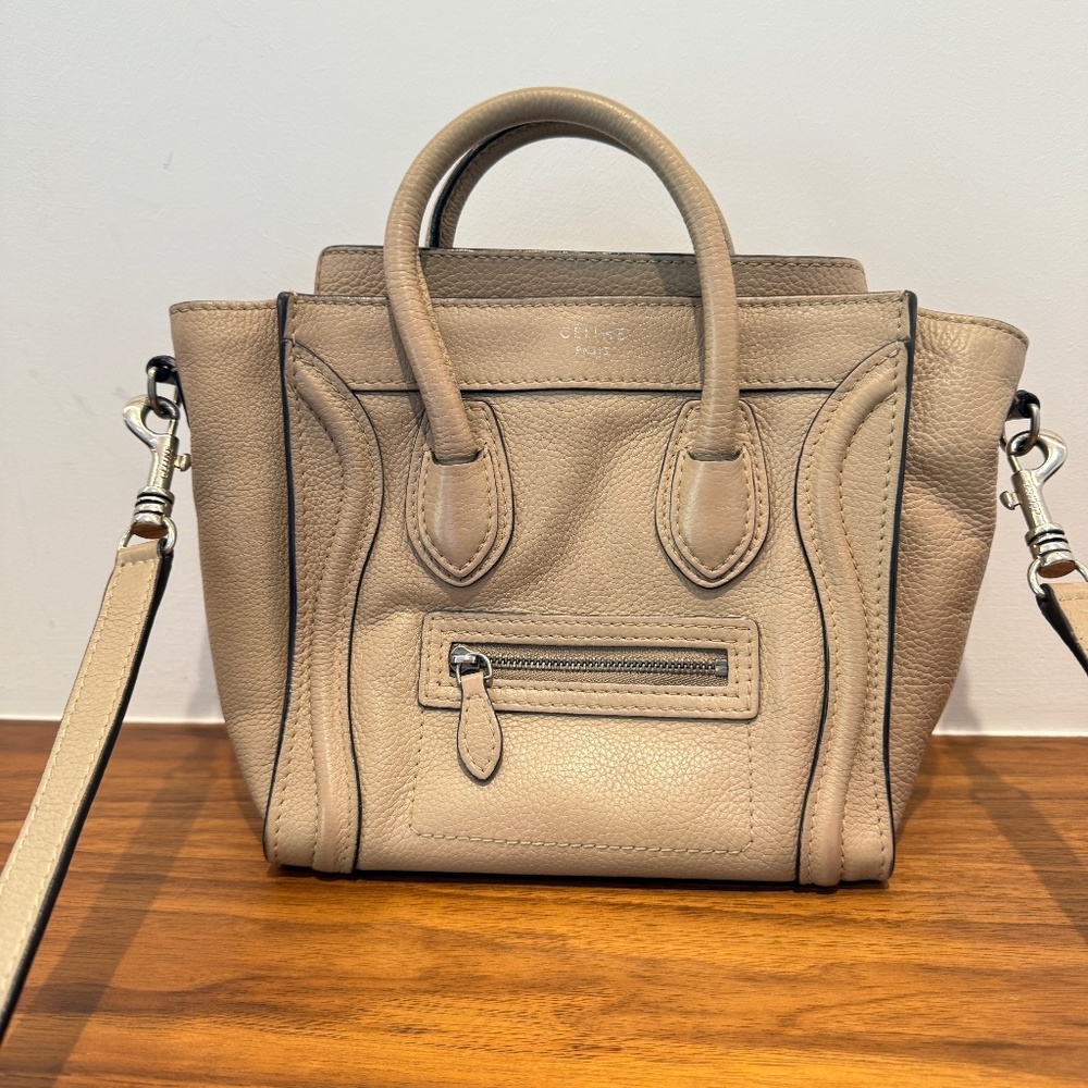 Celine Nano Phantom luggage tote in Beige